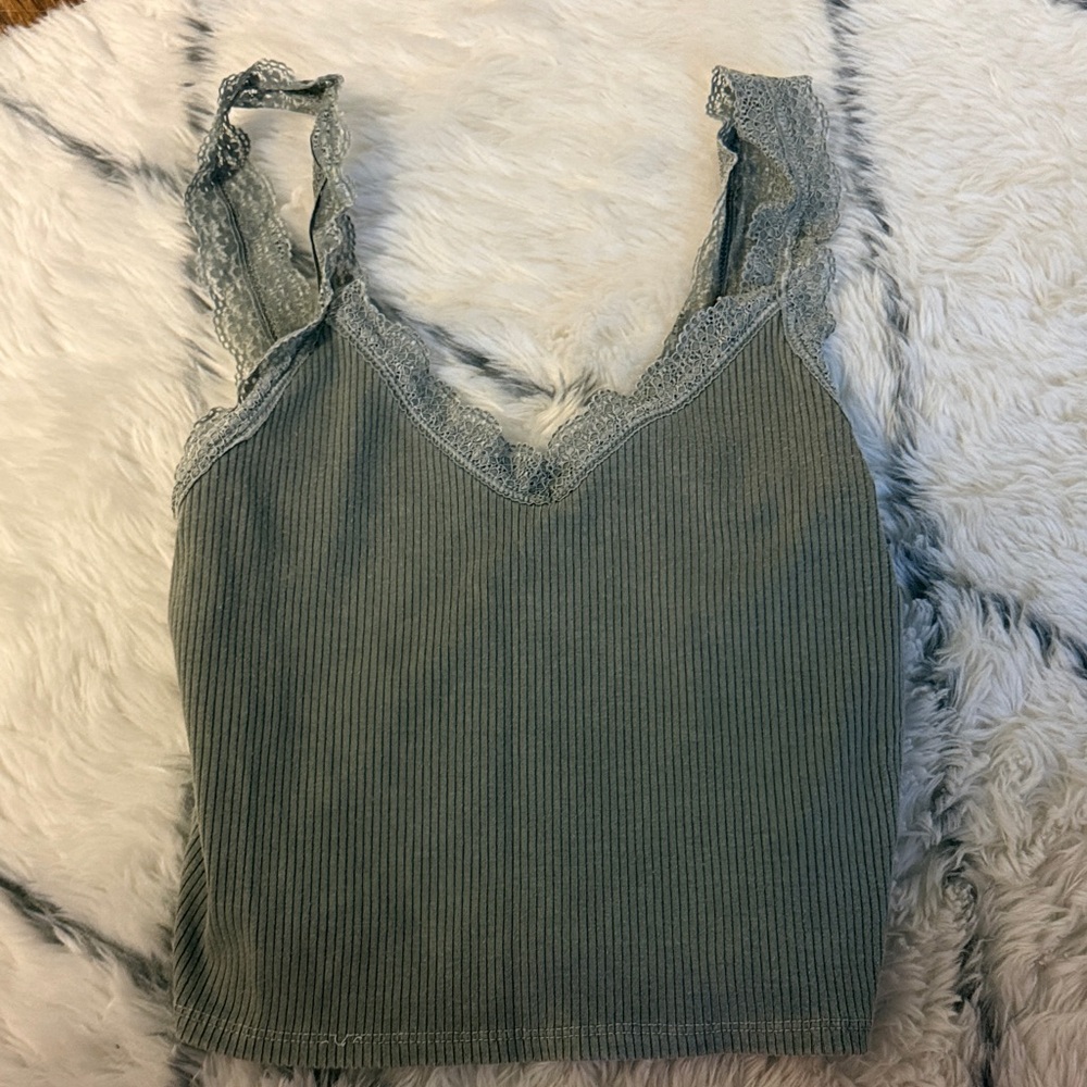 American Eagle Outfitters Gray Lace Camisole